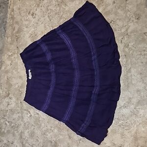 Vintage 90s Dark Purple Teired Flowy Hippie Skirt Petite XL